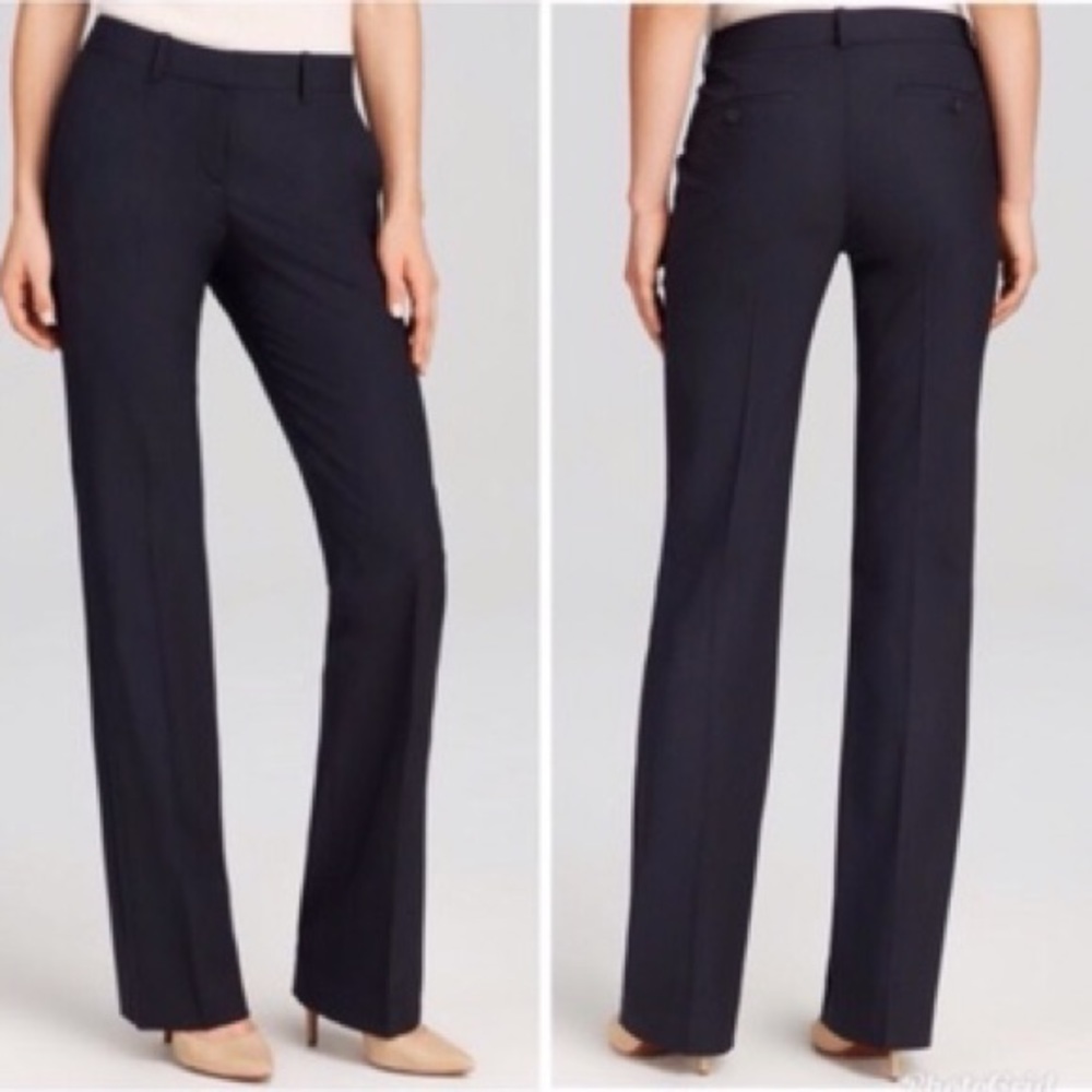 Theory Max C Wool Tailor Pants in Black Size 8